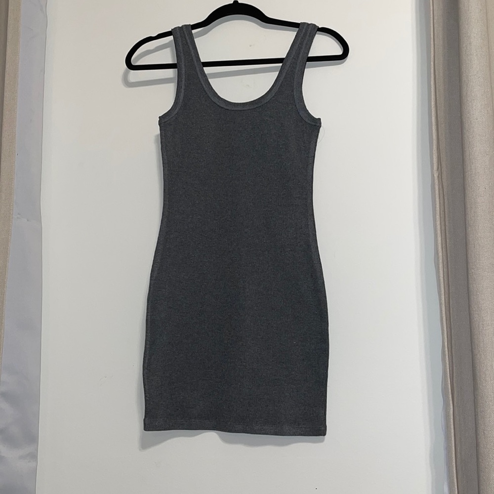 Fashions Nova Gray Ribbed Jersey mini body con Dress